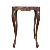 SMALL SQUARE SIDE TABLE | Small carved wood square side table. - l. 12 x w. 12 x h. 18 in 