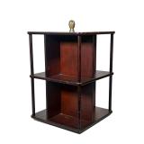 Revolving Bookcase | Small Four-sided Resolving Bookcase with brass knob on top. - l. 13 x w. 13 x h