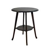 Oak Small Round Table | Oak table with lower tier shelf. Dark finish. - h. 29 x dia. 24 mm All Count