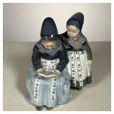 Royal Copenhagen Amager Girls | #1395 Amager Girls Reading. - l. 6 x w. 4.5 x h. 6.5 in All Country 