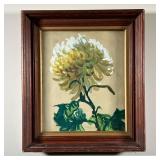 Laura Delano Signed Watercolor Print | Signed Laura Delano 1946 framed watercolor painting of flower