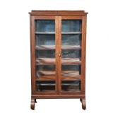 Oak China Cabinet | Oak Cabinet w/4 shelves and backsplash. - l. 31.5 x w. 14 x h. 58.5 x dia. - in