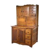 Oak Hoosier Cabinet | Oak Hoosier Cabinet w/slide out breadboard. - l. 40 x w. 28 x h. 65.5 in All C