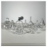 (9pc) Round Clear Glass Perfume Bottles | Mixed assortment of round clear glass perfume bottles. - h
