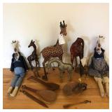  (14pc) Giraffe Lovers Lot | (14) in all including: Largest one is composition; (2) Kenya Wood carve