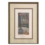 Nicole S Ouellette Aquatint | A limited edition Aquatint, 22 of 180 of Flower in a Blue Cachepot. Si