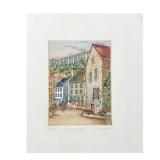 Nicole S Ouellette Aquatint | A limited edition Aquatint, 22 of 180 of Flower in a Blue Cachepot. Si