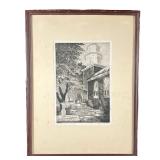 George A Bradshaw (1880-1968) Signed Church Etching | Signed in bottom right corner, etching of Brut
