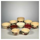  (10pc) Watt Pottery Lot | Lot includes: (7) Pieces of Watt Pottery. (3) Additional bowls. - h. 3.5 