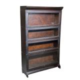 Barrister Bookcase | Four Stack Barrister Bookcase in mahogany. Clear glass doors. - l. 34 x w. 11.2
