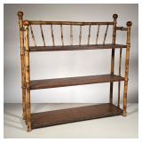 Bamboo Shelf | Three-tier bamboo and wood shelf. - l. 25 x w. 7.5 x h. 25.5 in All Country Estate Sa