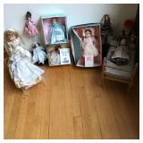 (14pc) Madame Alexander Doll Lot | (14) Dolls and Doll Beds including: (2) Beds, one wood spool and 