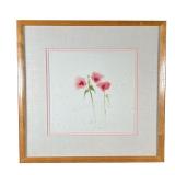 Signed & Numbered Flowers Print | Signed, numbered 52/100, and dated ‘69, print of pink flowers. 11.