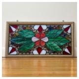 Leaded Stained Glass | In frame. - l. 25 x h. 13 in 