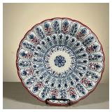 De La Cal Barreira Puente Plate | Vintage Decorated Majolica Plate from Spain. Marked 14 as well as 