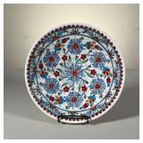 Turkish Cini Wall Plate | Intricate design Papci Cini wall plate. - h. 1.75 x dia. 10 in 