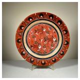 Tonala Jal Hanging Plate | Vintage hand-painted fish decorated hanging plate. Marked Tonala Jal and 