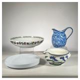 (4pc) Portmeirion & Aluminia Denmark Lot | Lot includes: (1) Aluminia Serving Plate Denmark. (1) Por