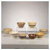 (8pc) Yellow Ware Mixing Bowls | Yellow Ware, Bennington and other small mixing bowls. - h. 3 x dia.