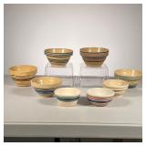  (8pc) Vintage Mixing Bowls | (8) Small mixing bowls Yelloware and others. - h. 3.25 x dia. 5 in (Br