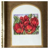 Signed Floral Print | Titled “ets/aquasel” and signed. 4 x 5in sight. - l. 10.5 x h. 12.5 in 