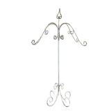 Wrought Iron Plant Stand | Decorative Iron stand in white. - l. 35 x w. 35 x h. 54.5 cm 