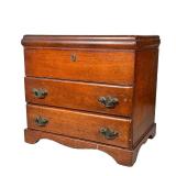 Small Silver Chest | Mahogany Silver Chest with lift top and 2 drawers lined with Goram Silvercloth 