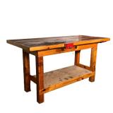 Work Bench | Large Work Bench with vice attached. - l. 72 x w. 34.5 x h. 38 in 