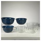 (6pc) William Sonoma Mixing Bowls | (3) Graduated Blue Mixing Bowls by William Sonoma and (3) Gradua