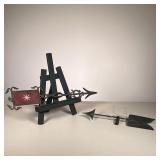  (2pc) Weathervane Wind Arrows | Lot includes: (1) Cast Iron with Red Glass insert. (1) Brass/Copper