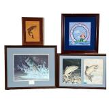 Framed Fish Prints | Includes: “Six Pounds of Trouble” print by Russell Johnson; “I’d rather be fish