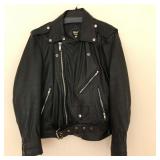 Woman’s Motorcycle Jacket | Vintage Woman’s Black Soft Leather Motorcycle Jacket in size 44. Made by