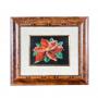 Pitti Mosaici Poinsettia Panel | Framed Pietra Dura inlay poinsettia panel with gold border nicely f