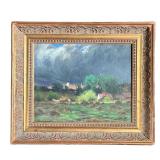 WILLIAM MERRITT POST (1856-1935) | Stormy skies over a farmscape. Oil on canvas 