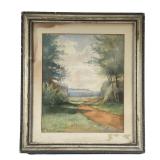 SOLOMON ALEXANDER HART (1806-1881) | road landscape watercolor on paper 12 x 10 in., sight signed S.