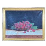 AMERICAN SCHOOL (19TH CENTURY) STILL LIFE | Tabletop still life with berries. Signed "L. Kropp" lowe