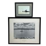 (2pc) EARLY HUDSON RIVER PHOTOGRAPHS | Depicting the Hudson River Lighthouse from 1945 and other sim