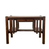 ARTS & CRAFTS DESK | Desk with a single drawer and bookshelf sides. 