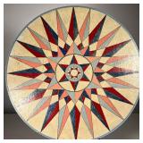 FOLK ART PAINTED PLAQUE | Painted on board Star Design - dia. 20 in. 