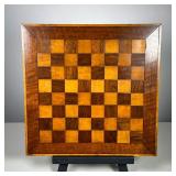 INLAID WOOD CHESSBOARD | Alternate colured wood squares and border. 
