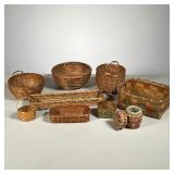 (7pc) SMALL NATIVE AMERICAN BASKETS | Basket Lot includes: (3) Rectangular baskets. (1) round basket