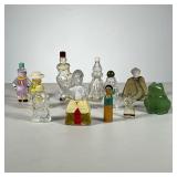 (12pc) FIGURINE PERFUME BOTTLES | Includes various mini figurine-shaped perfume bottles. - tallest 
