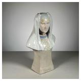 ZVIG HOLLANY POTTERY BUST | Bust of woman, Yselmonde on base.Signed inside: Zvig Hollany, Couga 