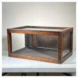 COUNTER TOP DISPLAY CASE | Rectangular wood and glass display cabinet. 