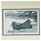 SIGNED JOHN C. WUNDERLICH PRINT | Titled "Adirondack Guide Boat" and signed, unique print with perso