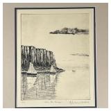 SIGNED JOHN C. WUNDERLICH PRINT | Titled "Along the Palisades" and numbered 1/100 signed print. 9 x 