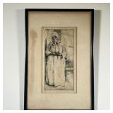 WILLIAM AUERBACH-LEVY (1889-1964) | Titled "Portuguese House Wife", engraving is signed & framed. 7 