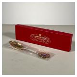 STERLING A. MICHELSON DENMARK | Sterling Spoon with enamel and gold wash. 