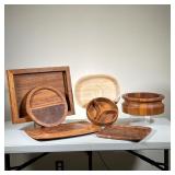 (7pc) DANSK DESIGNS JHQ TEAK | Includes: Dansk Designs JHQ Denmark Cutting Board & Large Salad Bowl.