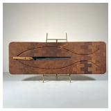 LUTHJE WOOD DESIGN TRAY & KNIFE | Midcentury Modern Luthie Fish Tray with knife and magnet 